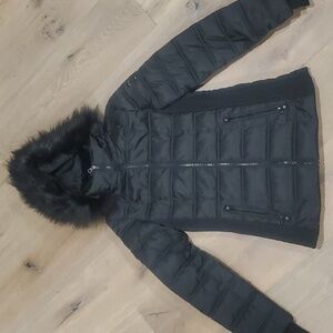 Nautica Women's Small Black Hooded Puffer Jacket